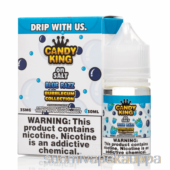 Vape Netistä Blue Razz Kuplakokoelma - Candy King Suolalla - 30ml 50mg